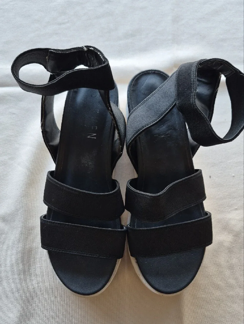 Steve Madden Black Platform Sandals with Ankle Strap